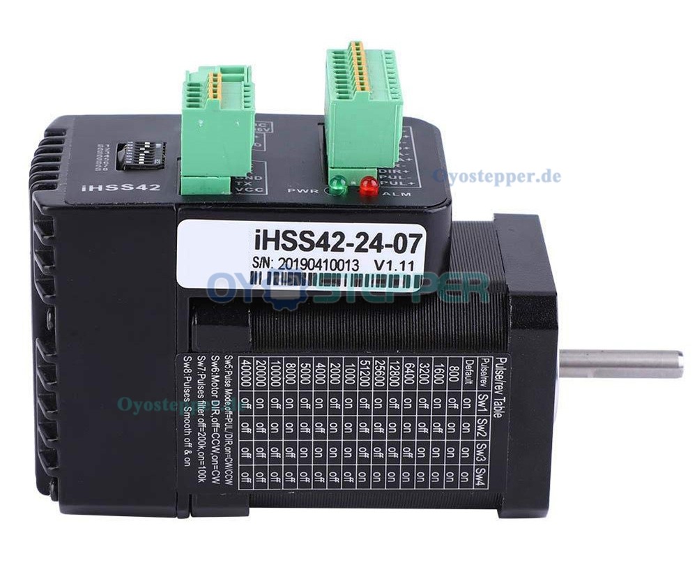 JMC Integrierter NEMA 17 Closed-Loop-Schrittmotor, 1,8°, 0,7 Nm, 24V, 2-Phasen, 42 × 42 mm